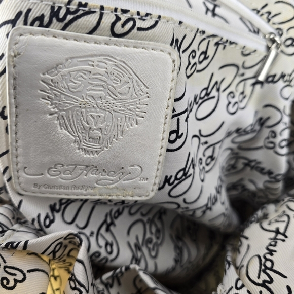 Ed Hardy  Koi fish designs Vintage Quilted backpack Black EXC COND NWT - Picture 8 of 8